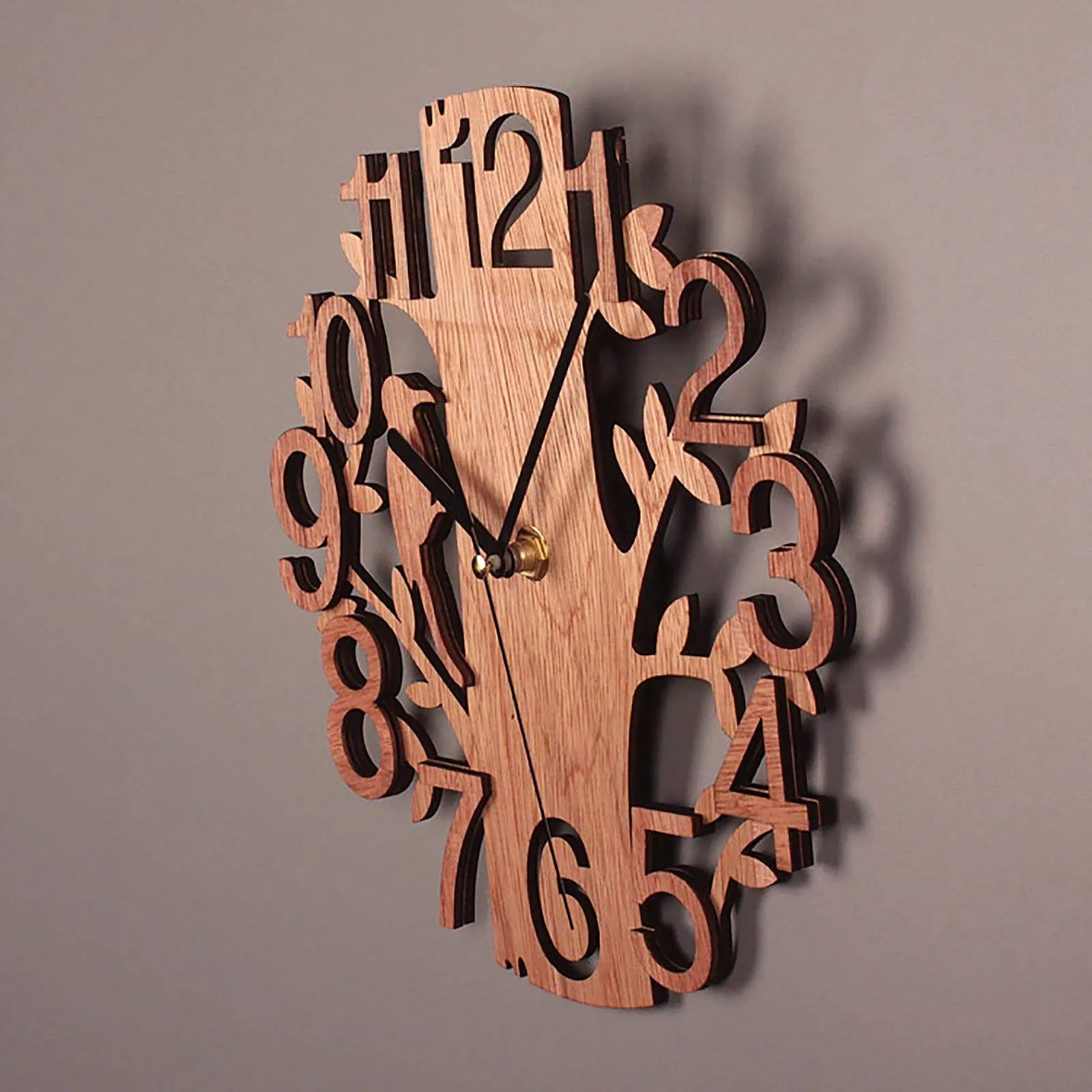 Wall Clock 9 Inch Wood Bird Design Silent Non-Tick Battery Powered MDF Decorative Wall Clock