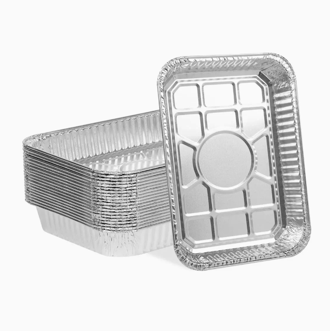 High Quality Disposable Foil Tray Oven Aluminium Containers Wash Free Food Baking Containers