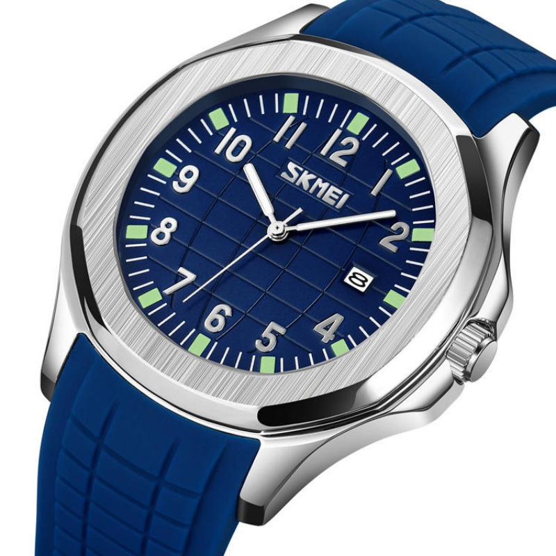 Luminous Business Stylish Silicone Strap Men Wristwatch Big Dial Waterproof Quartz Watches