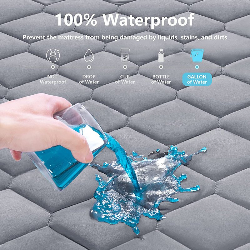 Full Waterproof Mattress Protector Quilted Alternative Filling Mattress Pad Cover