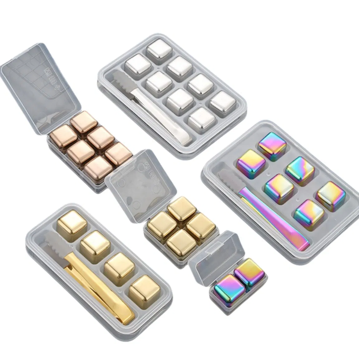 Bar Accessories Food Grade Stainless Steel 304 Metal Ice Cubes for Wine Whiskey Beer Drinks