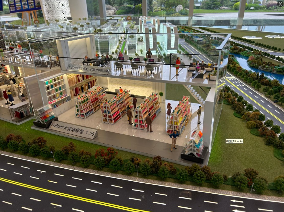 Commercial Store Space Decoration Interior Scale Model, Highly Restored Floor and Wall Decoration Details