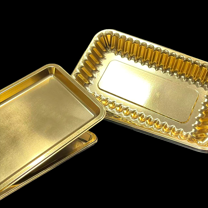 Golden Color Plastic Fruit Meat Seafood Hot Pot Food Packaging Tray