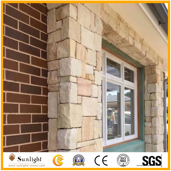 Natural Yellow Sandstone Tile for External Wall Cladding, Flooring