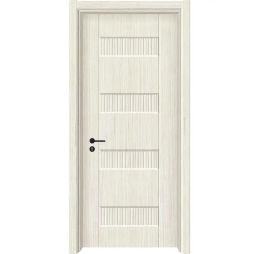 Bedroom Solid Wood Plastic WPC Door Panel Bathroom Interior Indoor Modern Door for Apartment Hotel
