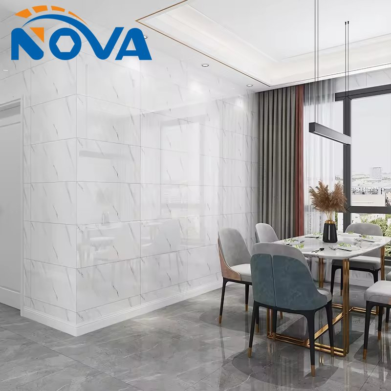 Self Adhesive PVC Wall Tiles Sticker Imitation Black Marble Tile