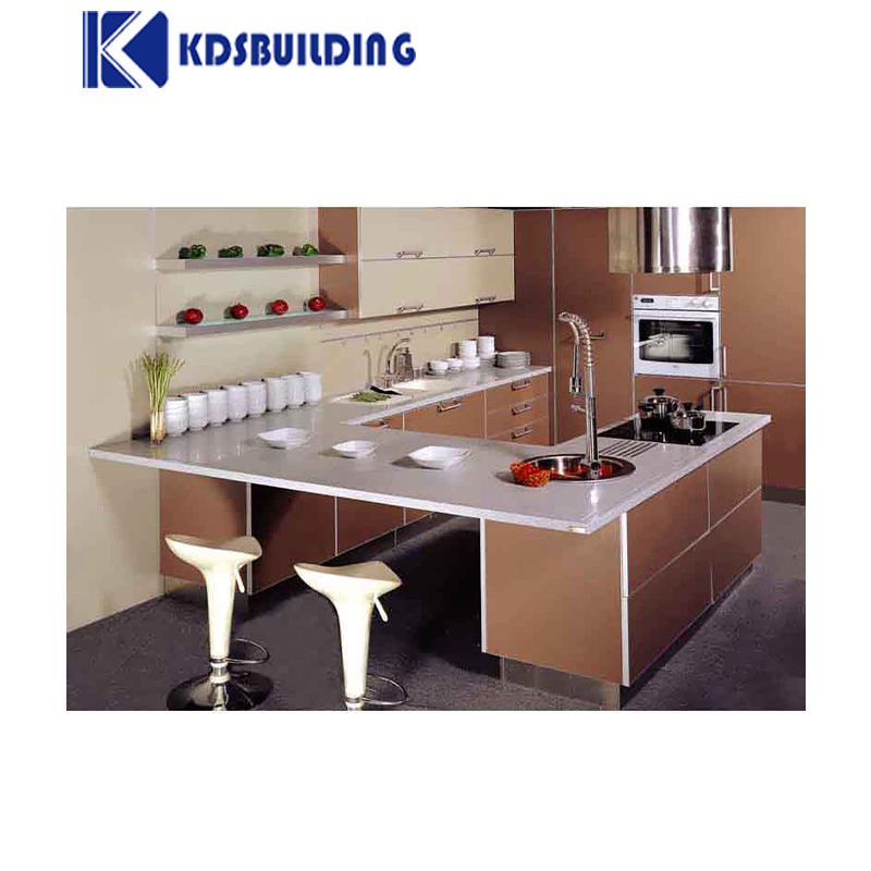 Glossy White U Shaped Kitchen Cabinets Modular Lacuqer Kitchen Furniture Cabinet
