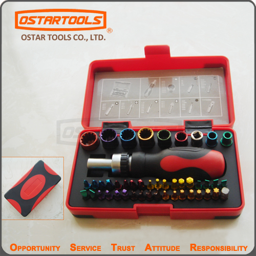 28-Piece Color-Coded Socket Screwdriver Bit Set for Precision Work