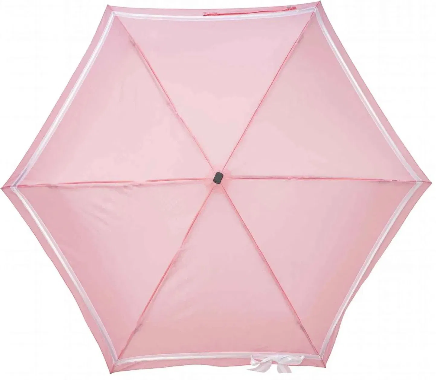 Зонт-трость с бантом, 3 секции, розовый