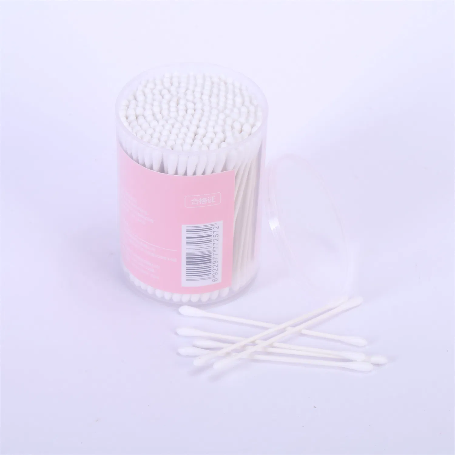 High Quality and Hot Sale Round Cosmetic Cotton Swabs in Plastic Packing