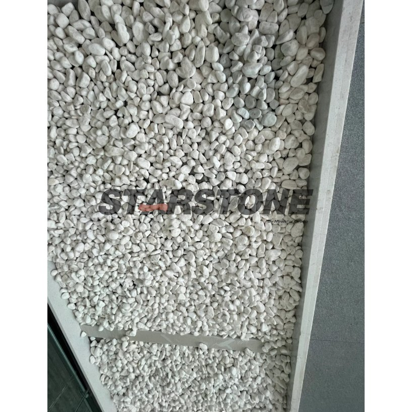 White Modern Natural Stone Decoration Garden Outside Paving Cobble Pebble