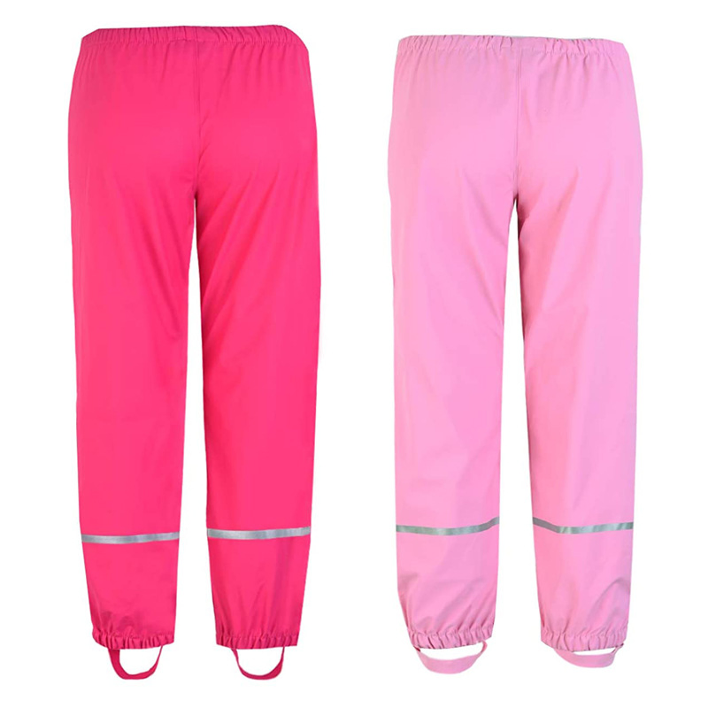 OEM High Visibility Children Strong Windproof Breathabilty Overtrouser Rain Pants for Kids