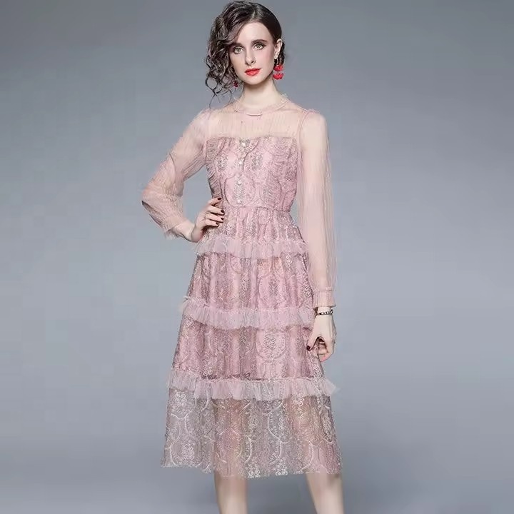 Платье женское весна-осень длинный рукав повседневное