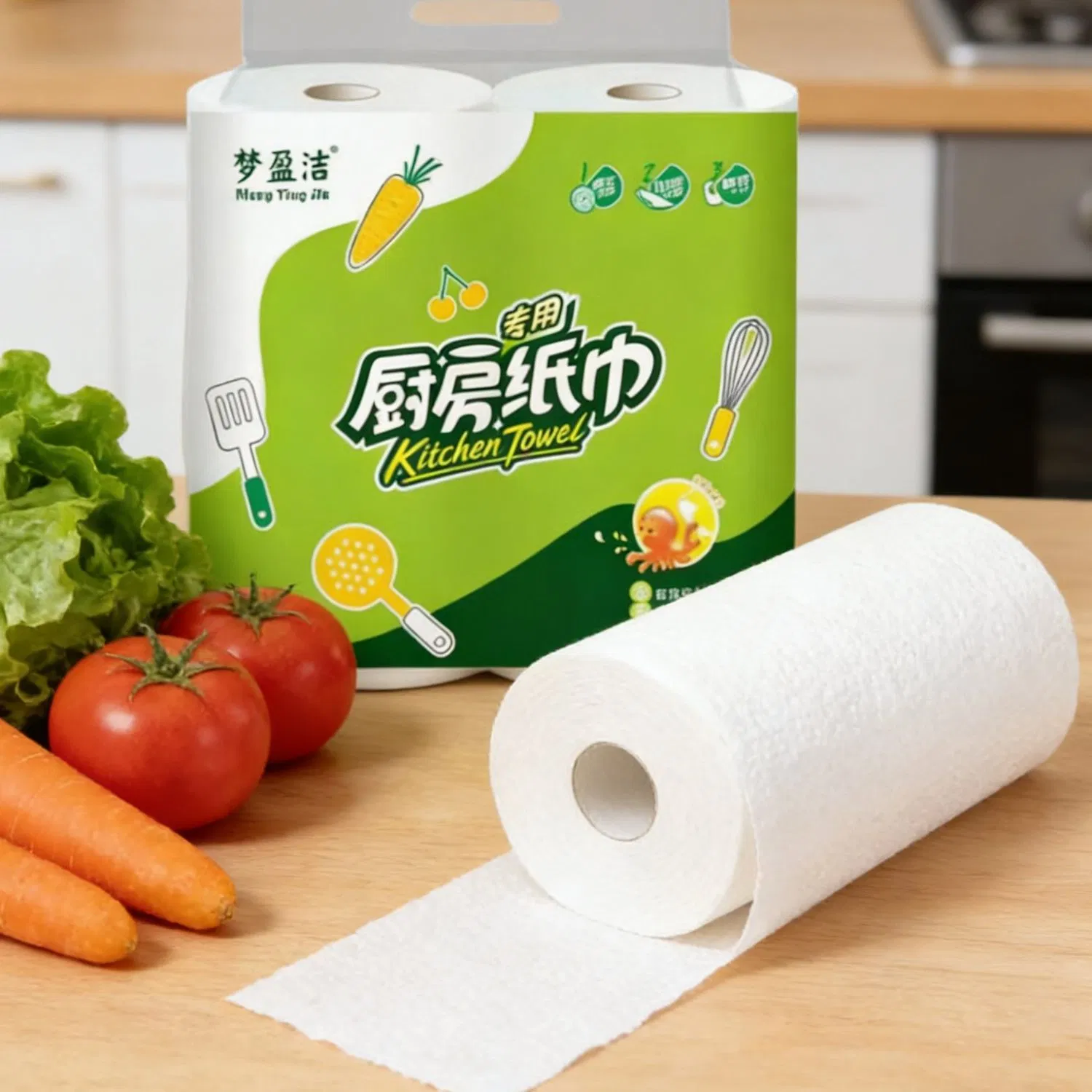 Cheap Price Customize Private Label 2ply100% Virgin Wood Pulp Kitchen Paper Towel