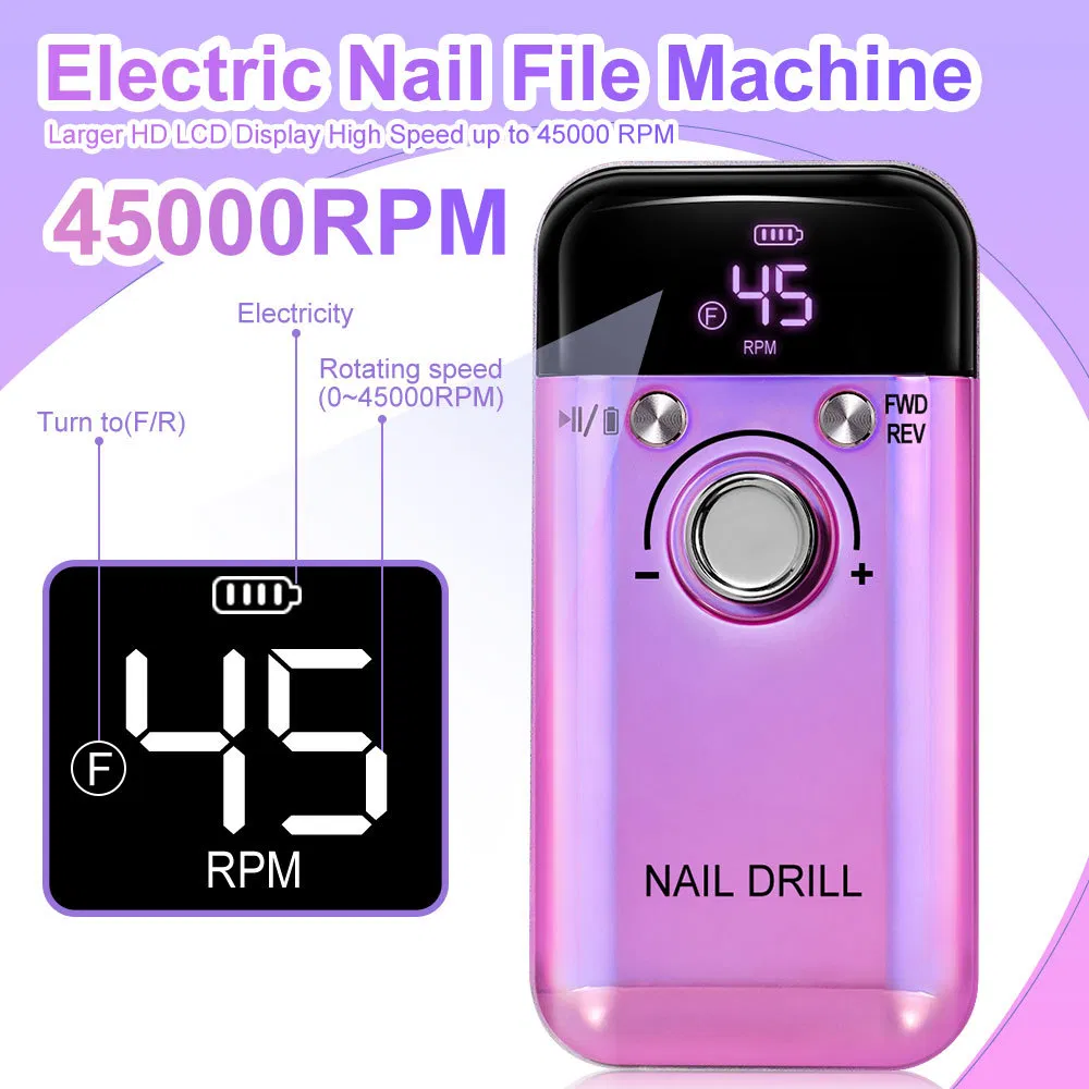 Wholesale Pink Portable 45000 Rpm Strong Nail Drill Manicure Machine