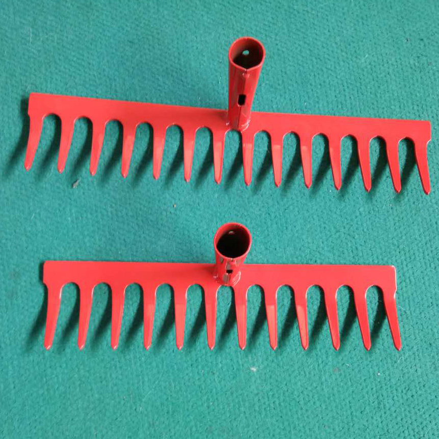 12 14 Teeth Red Painting Steel Rake Head