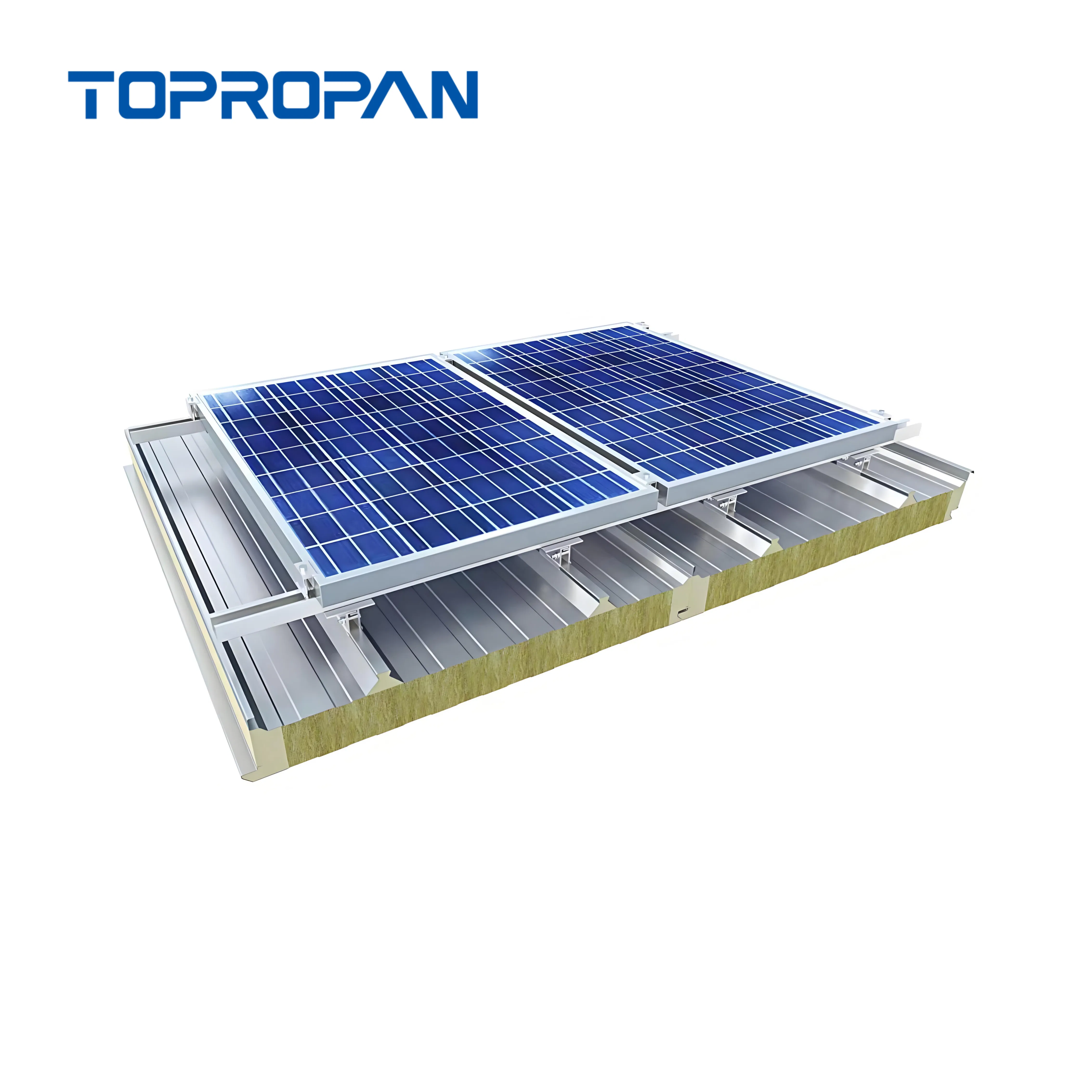 Lightweight PU PIR Rockwool Solar Sandwich Roof Panel