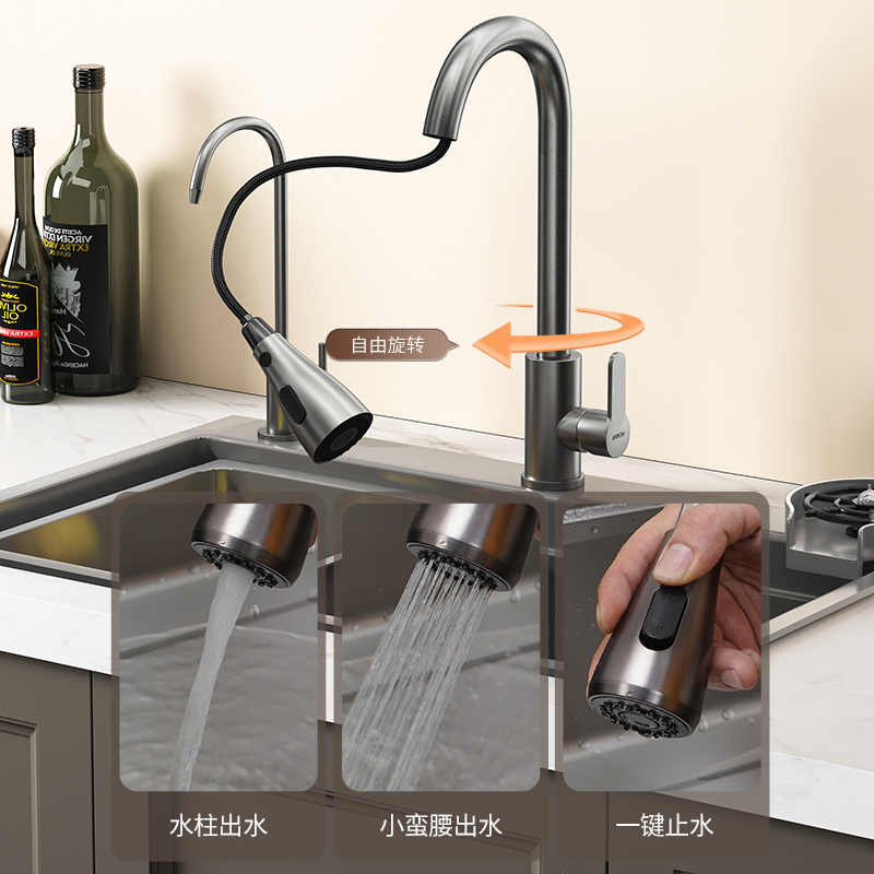 Kitchen Sink 80cm Multi-Functional Stainless Steel Sink Kitchen Counter Mounted