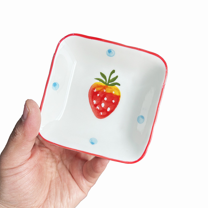 4" Square Saucer Soup Plate Pad Printing Porcelware Hotelware Ceramic Tableware
