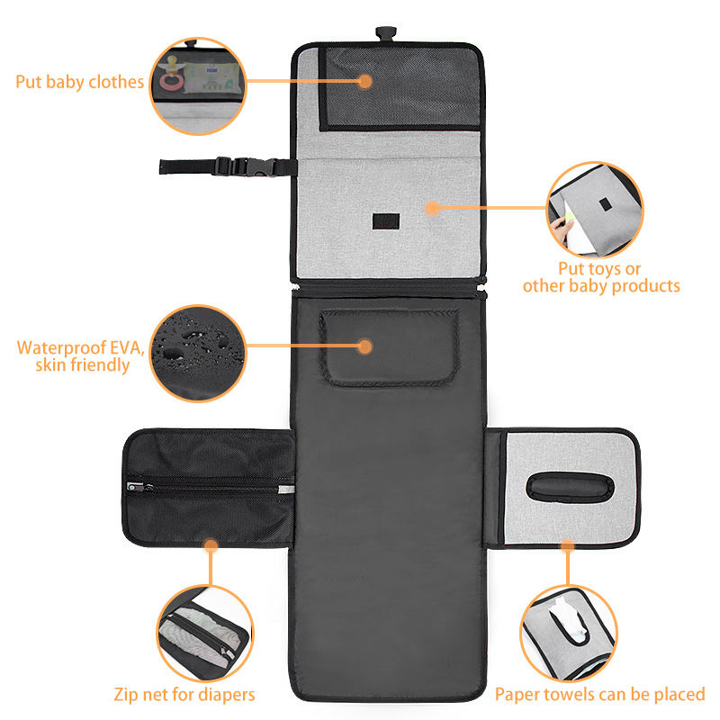 Hot Sale Newborn Extended Waterproof Travel Changing Station Portable Baby Mat Diaper Changing Pad Portable Changing Mat