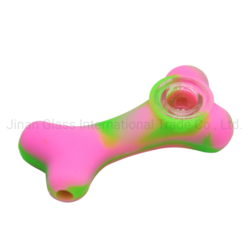 Bone Shaped Silicone Pipe Creative Pattern Silicone Glass Pipe