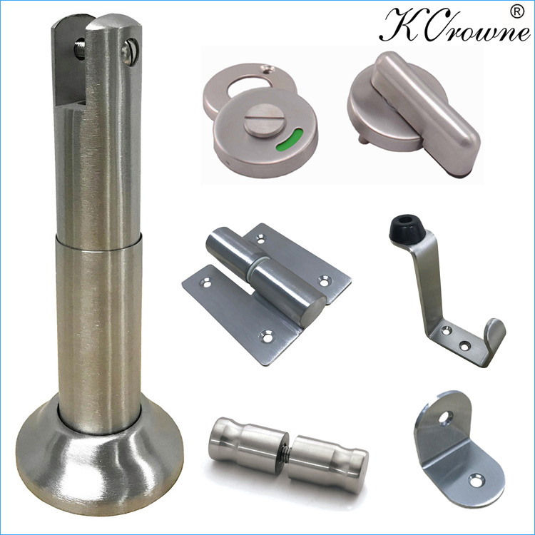 Public Toilet Cubicle Fittings Kit Stainless Steel Toilet Bathroom Partition Hardware Set