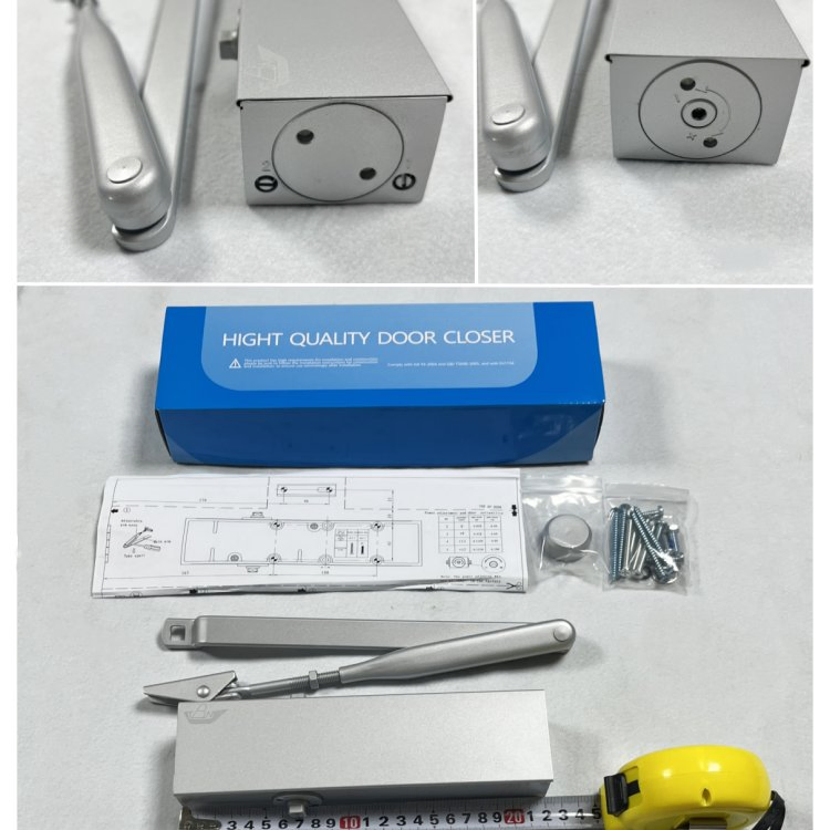 Adjustable Power Heavy Duty En5 Optional Bc and Da Aluminum Alloy Hydraulic Exposed Door Closer Surface Mounted 180 Degree Open Door Closer