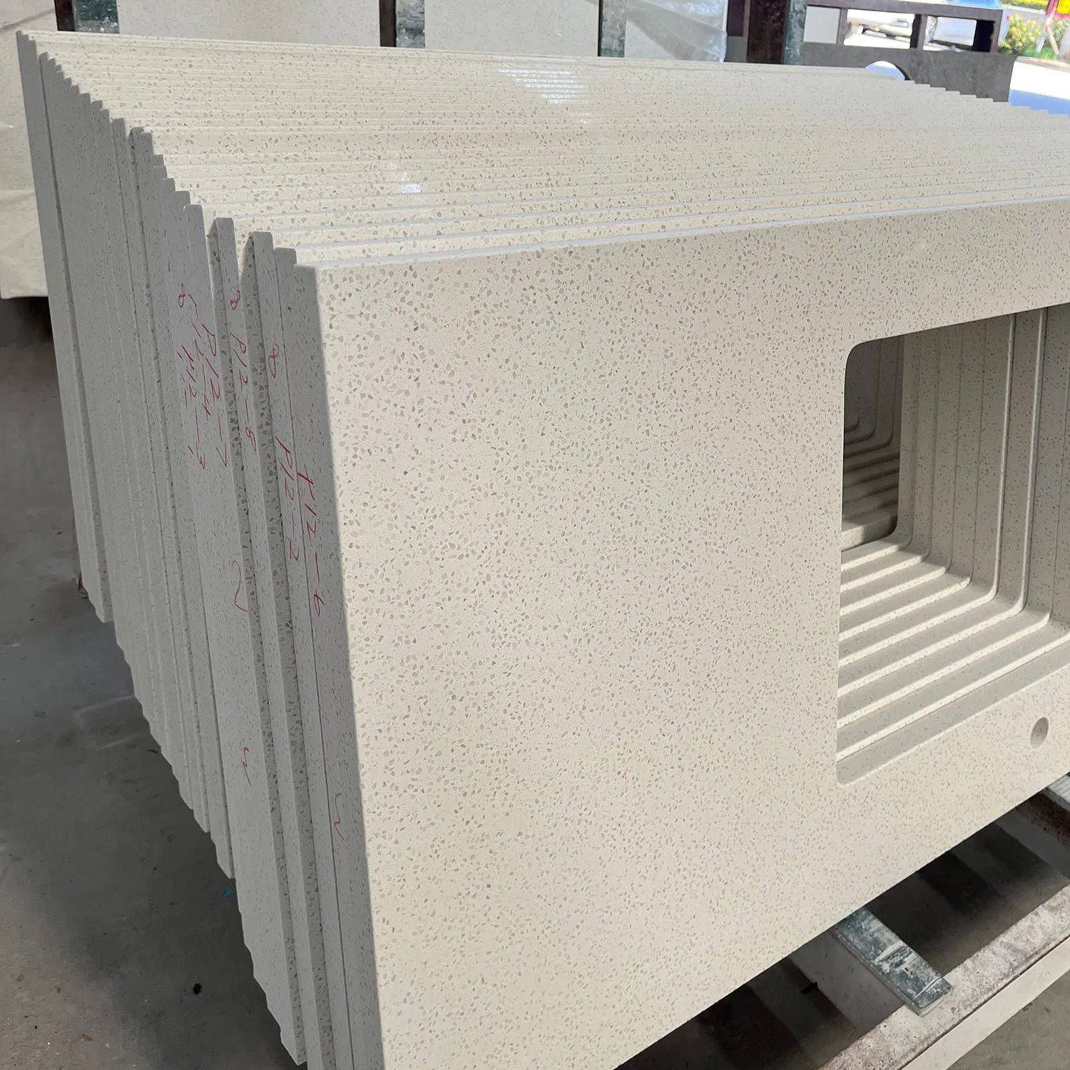 Modern New Design Artificial Crystal Quartz Marble Countertop Vanity Top in Bathroom Vanities