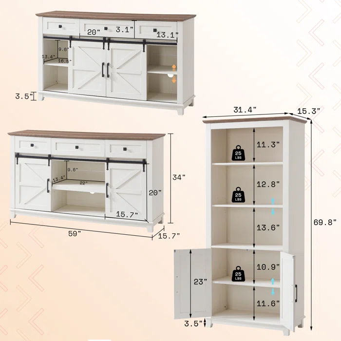 Комплект мебели для гостиной тумба под ТВ полки столик