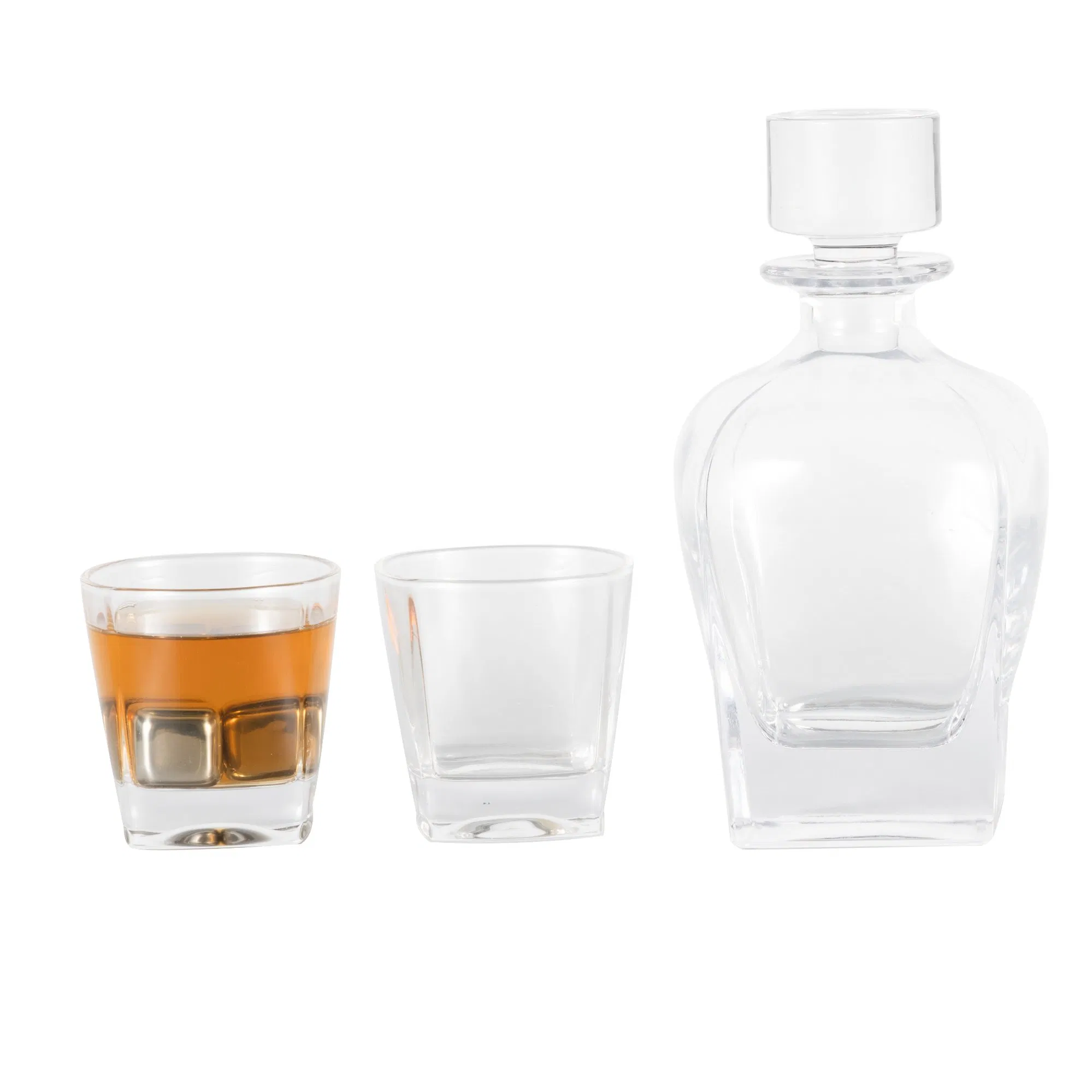 700 Ml Crystal Whisky Glass Set Popular Clear Round Whisky Decanters Set