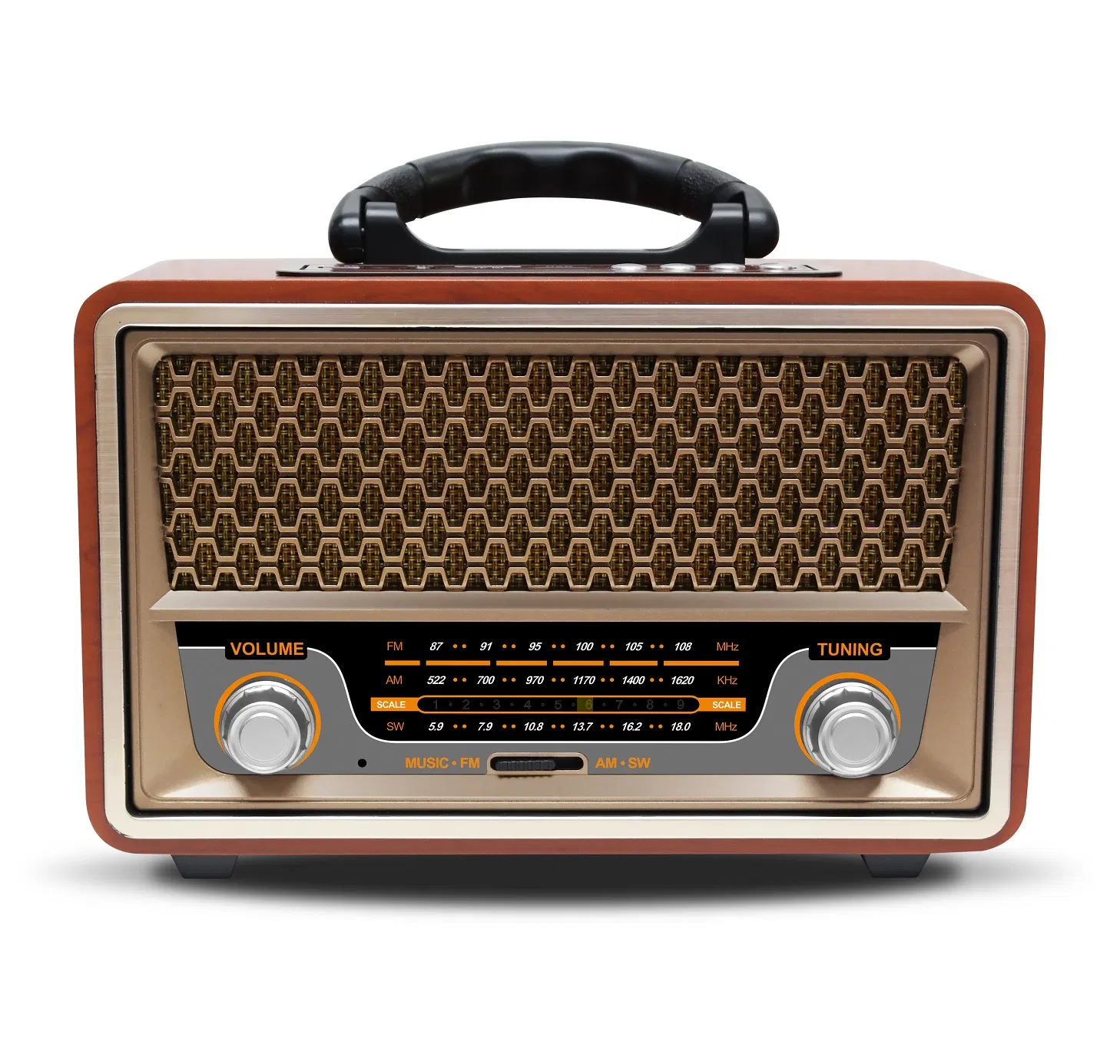 Retro Radio Bluetooth Multimedia Speaker USB TF MP3 Player Portable FM Am Radio