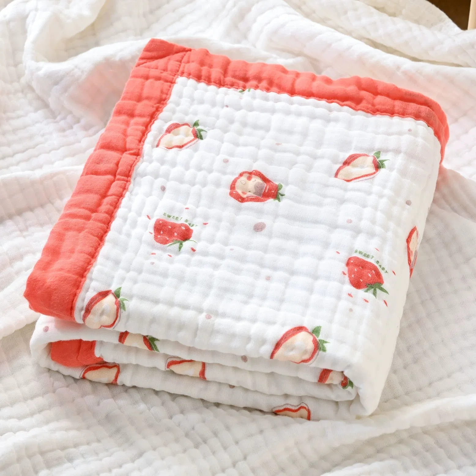 Factory Customize High Quality 6 Layer Gauze Baby Kids Muslin Swaddle Balnket Wraps