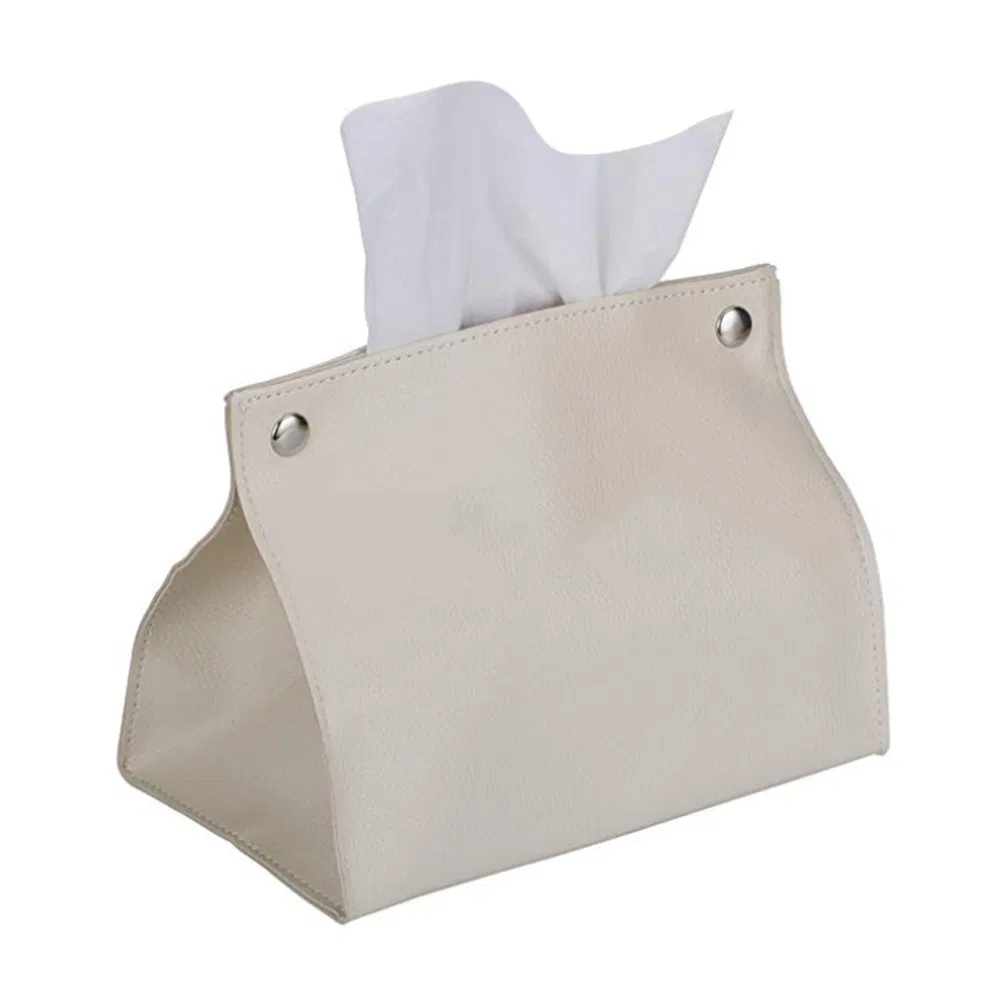 House Decorative PU Leather Tissue Box Holder, Rectangular Tissue Facial Paper Cover Case