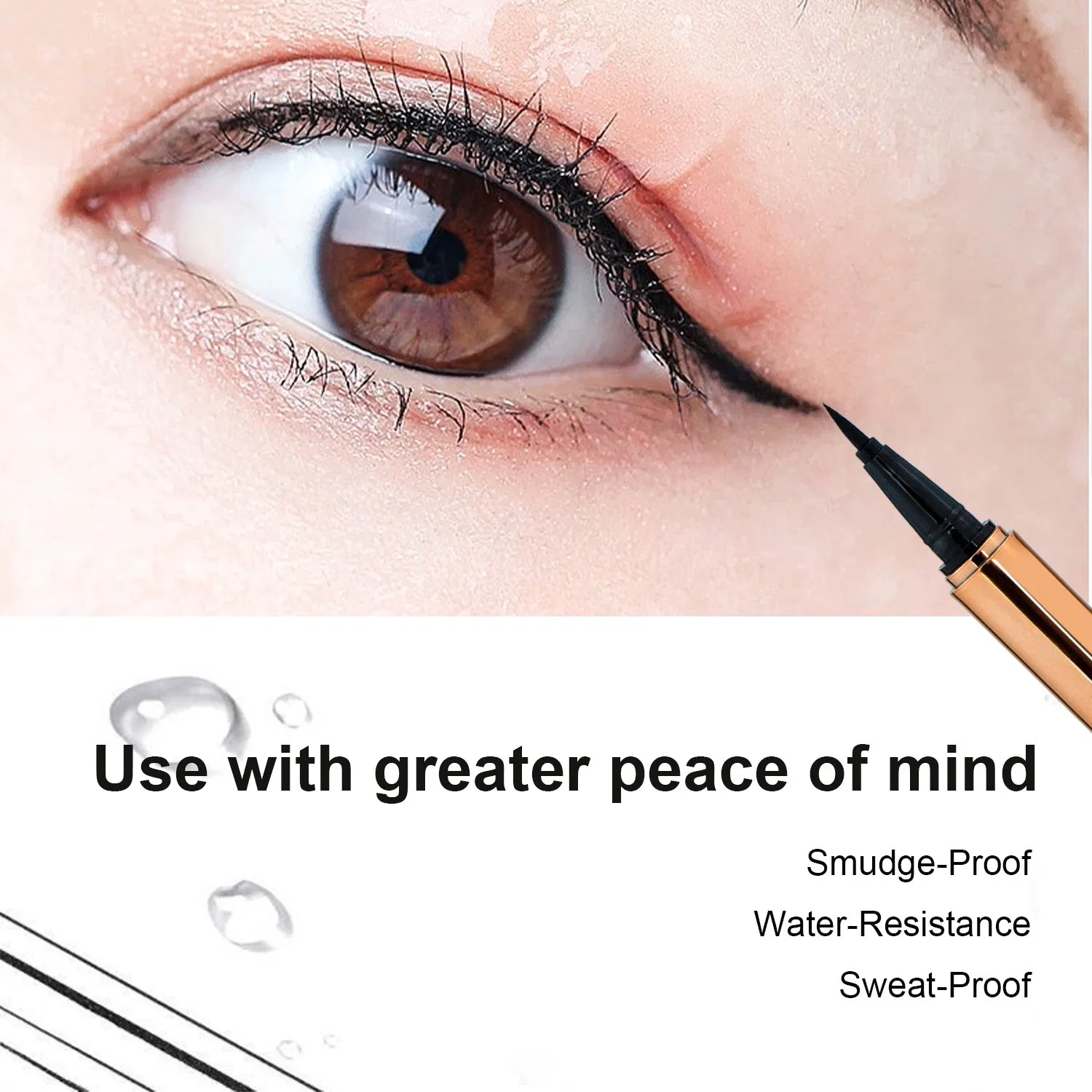 Best Permanent Natural Vegan Brown Black Waterproof Smudge Proof Liquid Eyeliner Eom