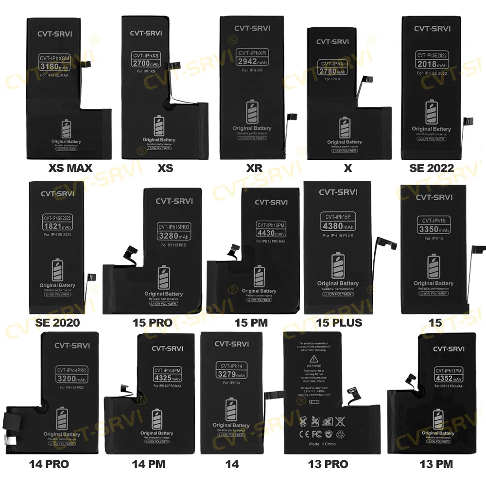 CVT-Srvi Bateria De Celulares Con Capacidad Original Wholesale Price Mobile Phone Battery for iPhone 15 PRO Max 11 12 12 PRO Max 13 14 15 16 X Xr Se 2020