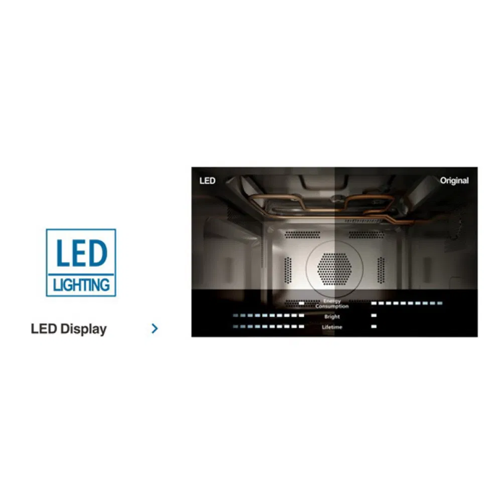 Digital Microwave Oven with Turntable Push-Button Door, Child Safety Lock, 800W, Stainless Steel Microcomputer Type