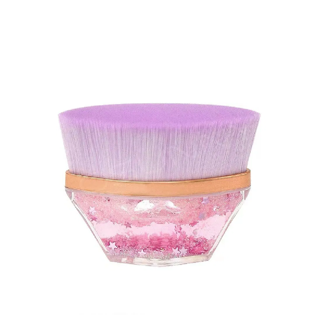 Luxury Beauty Tools Acrylic Quicksand Foundation Makeup Brush Vegan Bling Shiny Diamond Handle