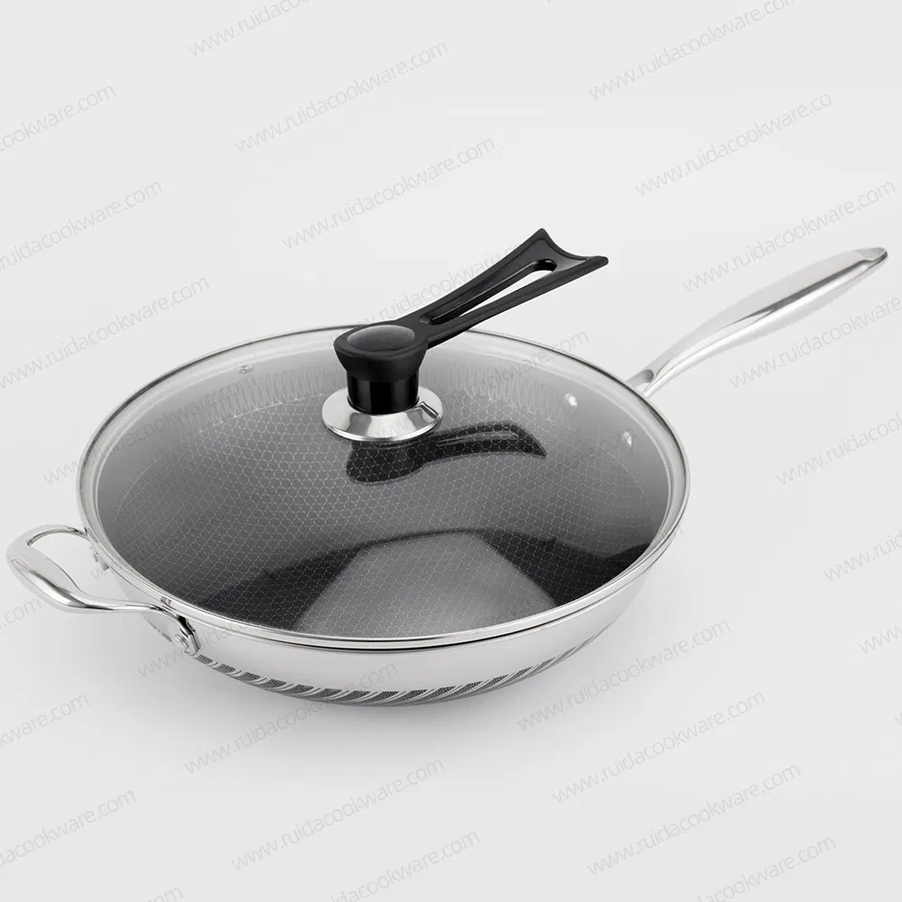 Manufacturer Tri-Ply Non Stick Honeycomb Stainless Steel Kitchen Cookware