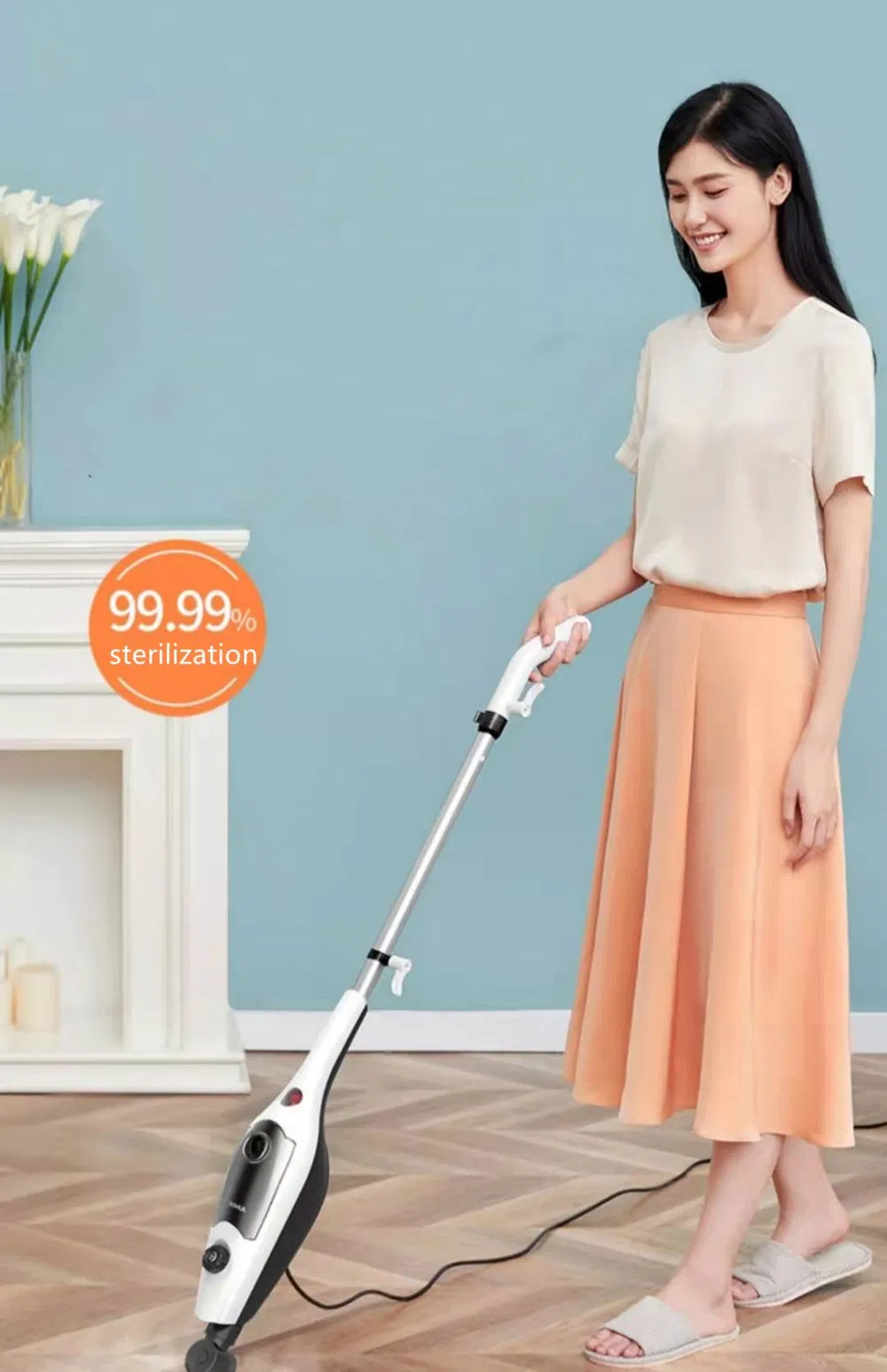 Portable Steam Cleaner for Hardwood, Tiles, and Carpet with Versatile Tools