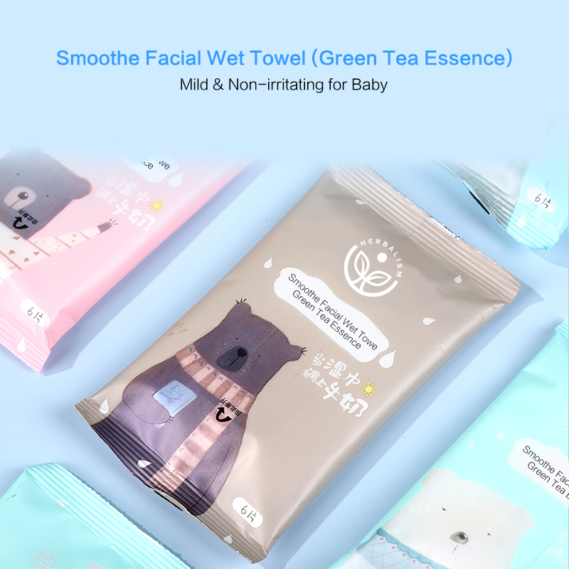OEM Customized China Supplier High Quality Cotton Skin Care Cleaning Wet Wipes Towel 6/10/12 PCS