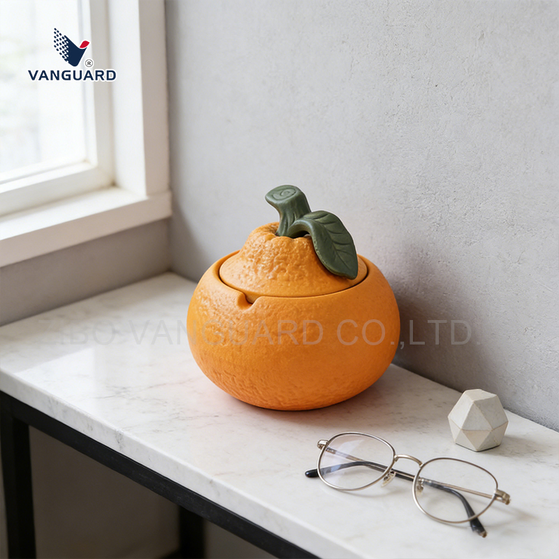 Orange Shape Ashtray Resin Statue Custom Resin Collectable Ornament for Home Decor