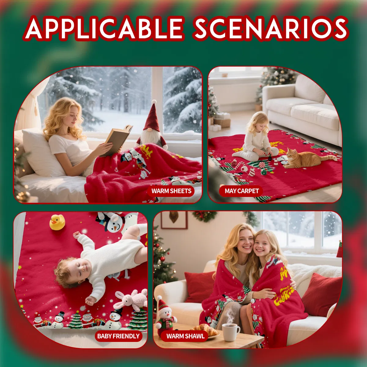 Elegant Comfort Velvet Touch Flannel Blanket Ultra Plush Christmas Fleece Throw Blanket in ISO9001/SGS at Competitive Cost for USA, UK Flannel Blanket