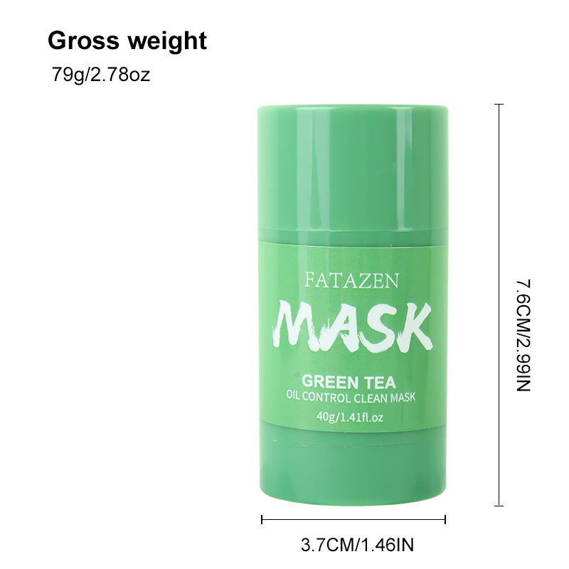 Private Label Natural Organic Facial Clay Mask Stick Green Tea Purifying Stick Mask Facial Clay Mud Solid Mask Stick 40g