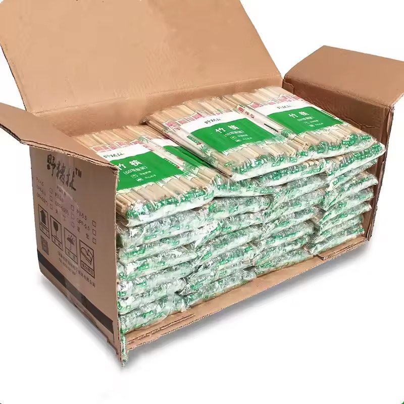 Disposable Round Bamboo Chopsticks in Naked Bamboo Sushi Chopsticks in Restaurant