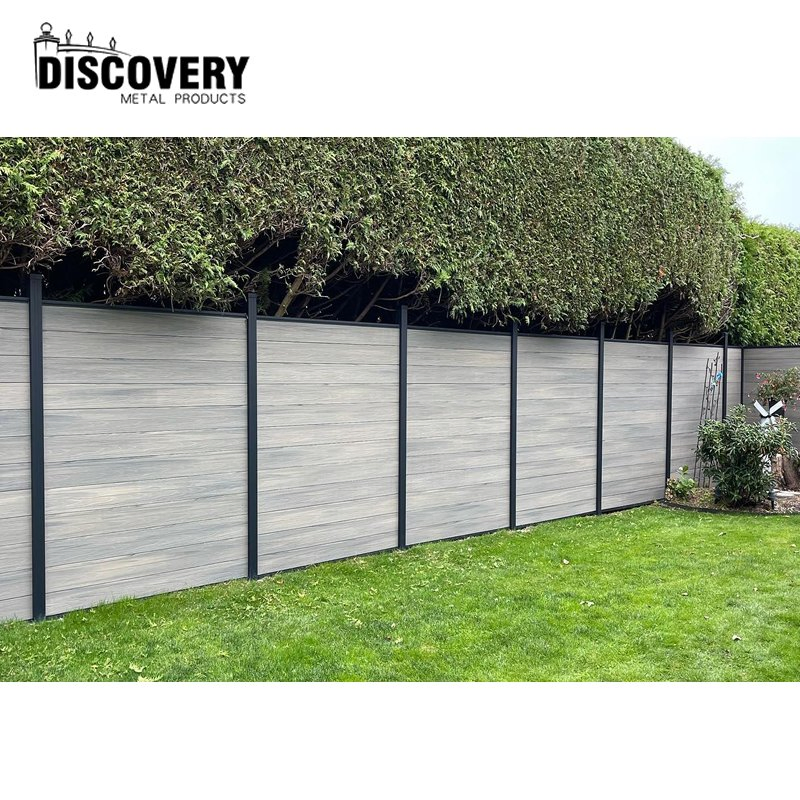 Custom Outdoor Design DIY Installation Co-Extrusion Wood Plastic Composite Aluminum Garden Panels Wall Privacy Fence 180X180 for House