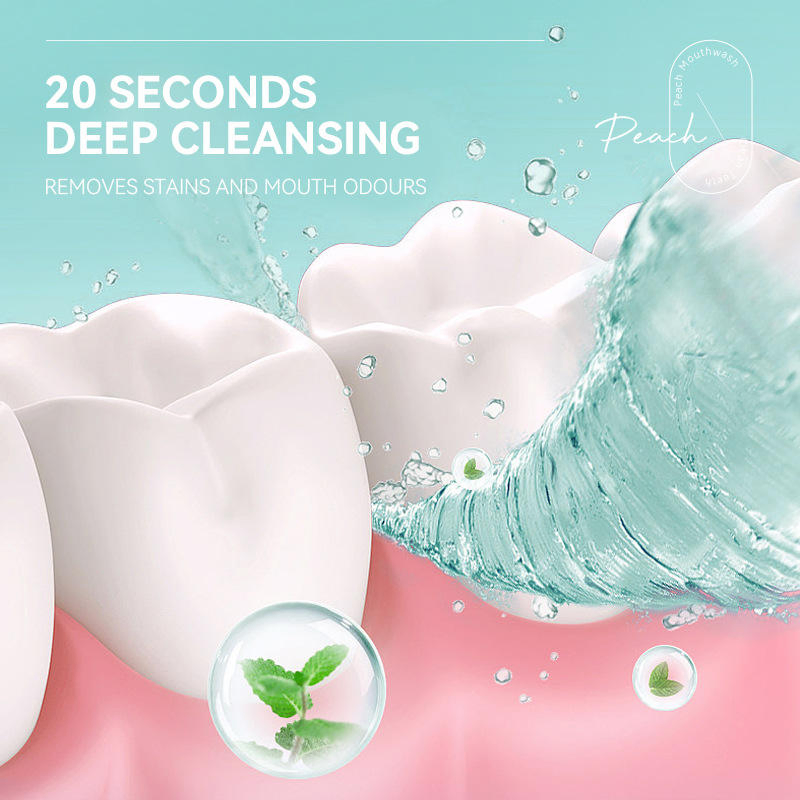 Peach Mouthwash 10ml Cleansing Oral Fresh Breath Portable Travel Size in Stock Trial Pack