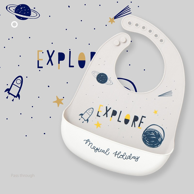 Factory Price Silica Gel Non-Slip Fit Closely Reusable Home Care Baby Bib