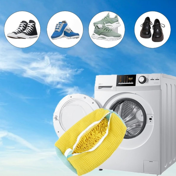 Premium Chenille Lined Shoe Cleaning Bag Reusable Shoe Washing Bag for Wholesale