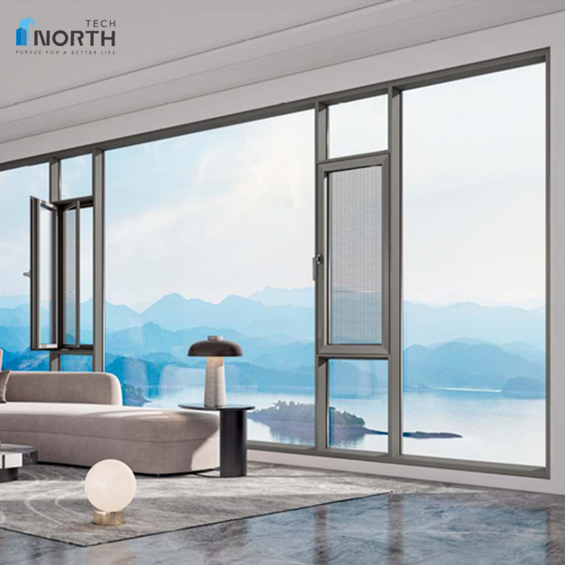 Modern Soundproof Aluminum French Casement Window for Homes