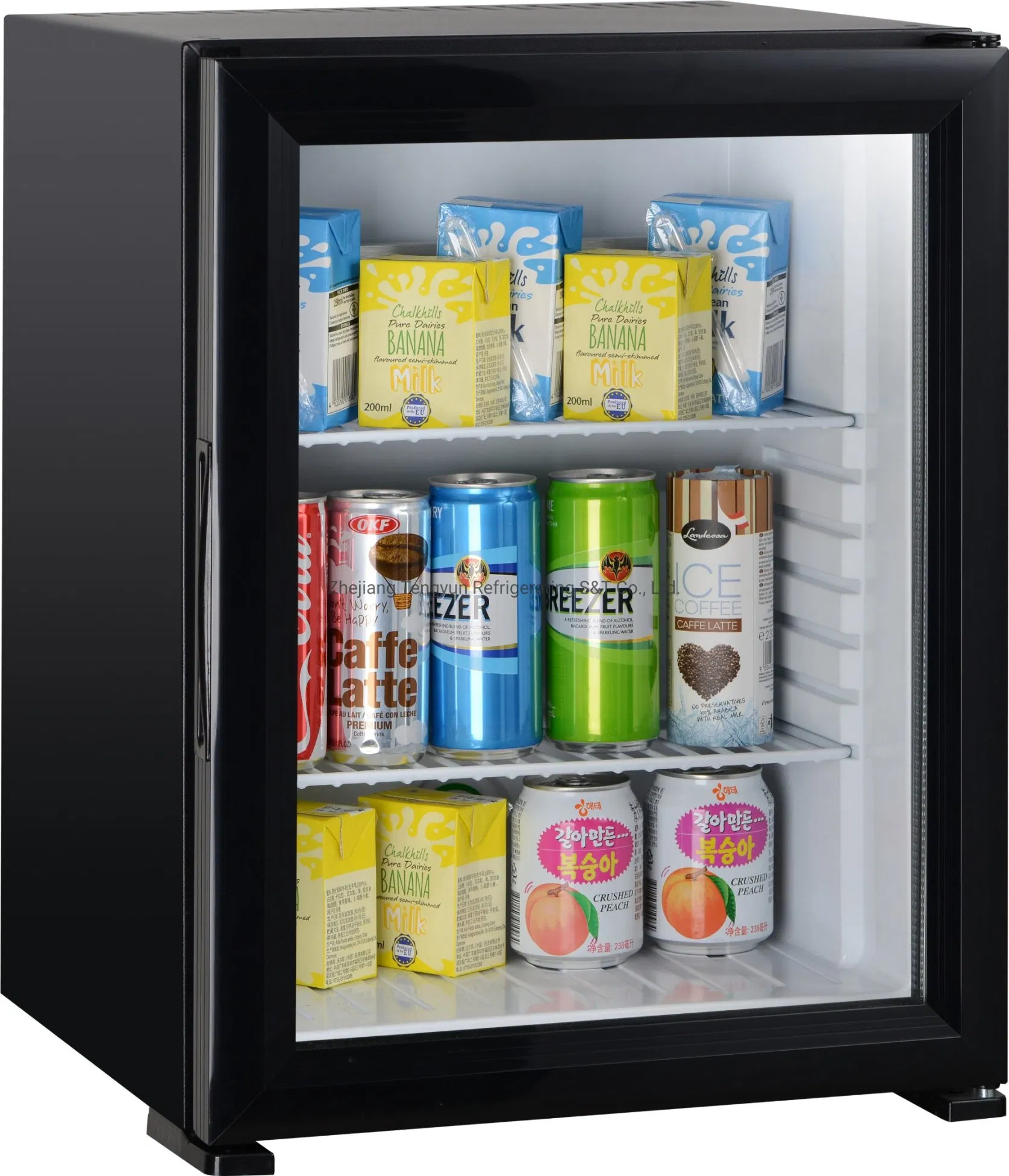 40L Black Color Solid or Glass Door Vertical Portable Cooler Box Fridge Hotel Minibars Guestroom Facility